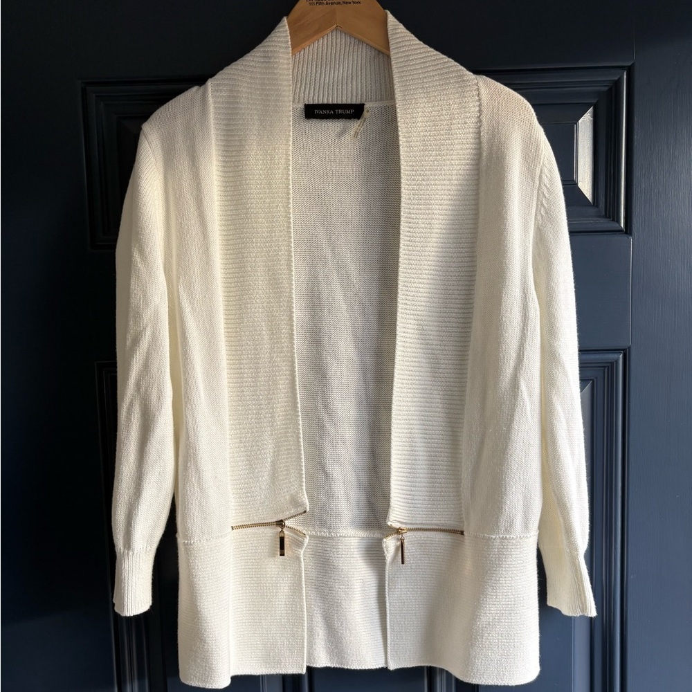 Ivanka Trump White Knit Cardigan